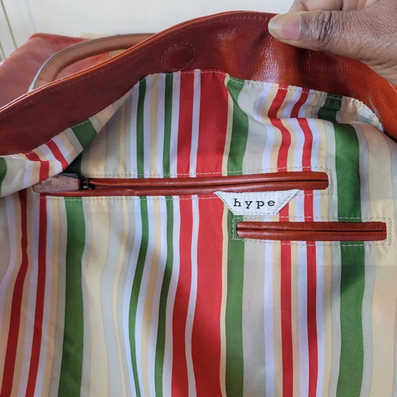 HYPE Genuine Leather Large Brown Glazed Tassel Shoulder Bag - NWT - Picture 5 of 15